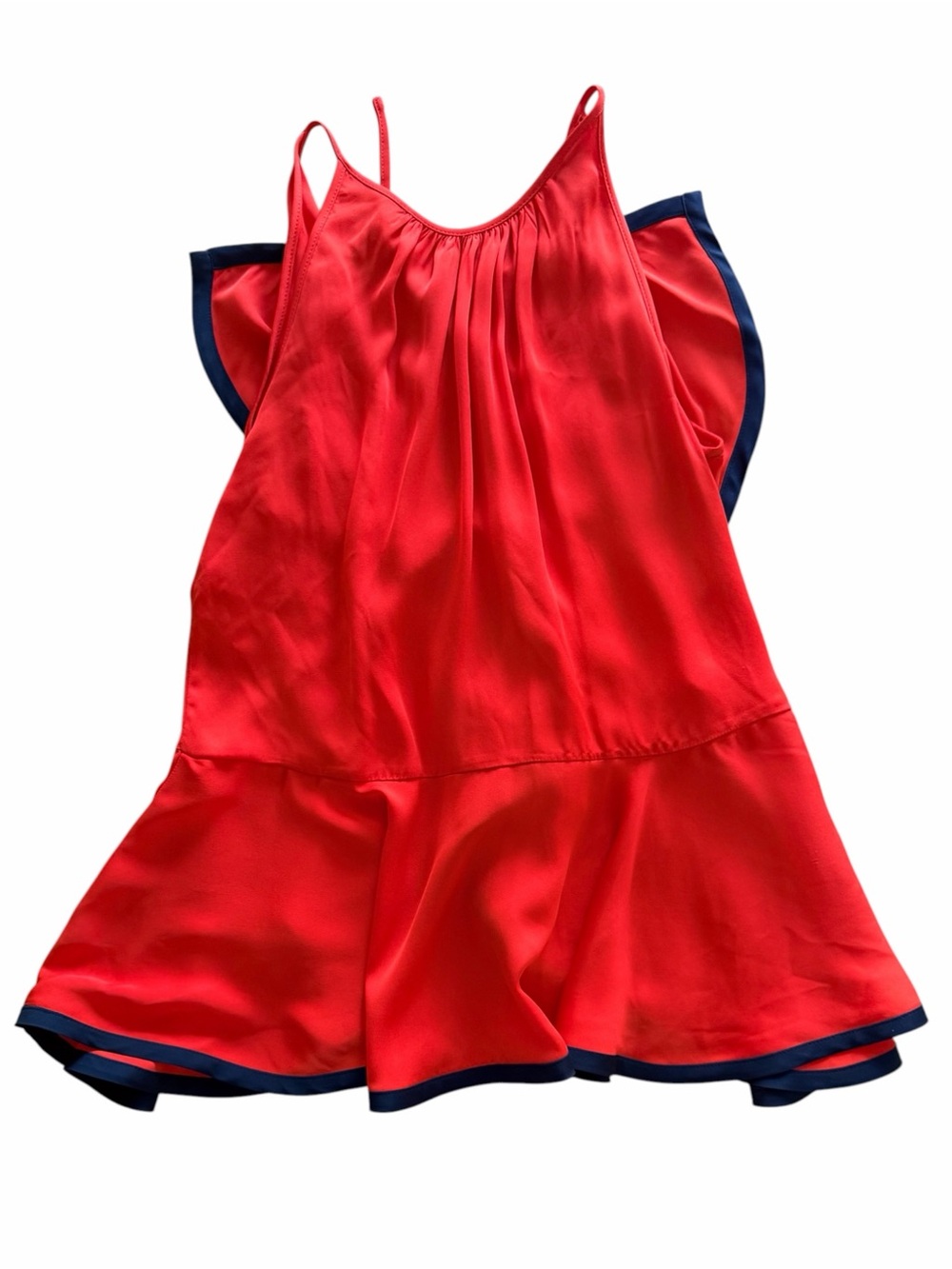 Milly Bryce Red Ruffle Open Back Halter Top